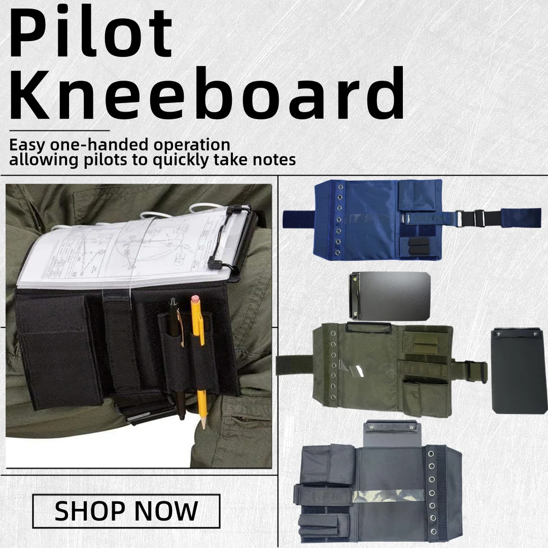 Prancheta de Perna para Piloto (Kneeboard Coxal) com Suporte para Anotações