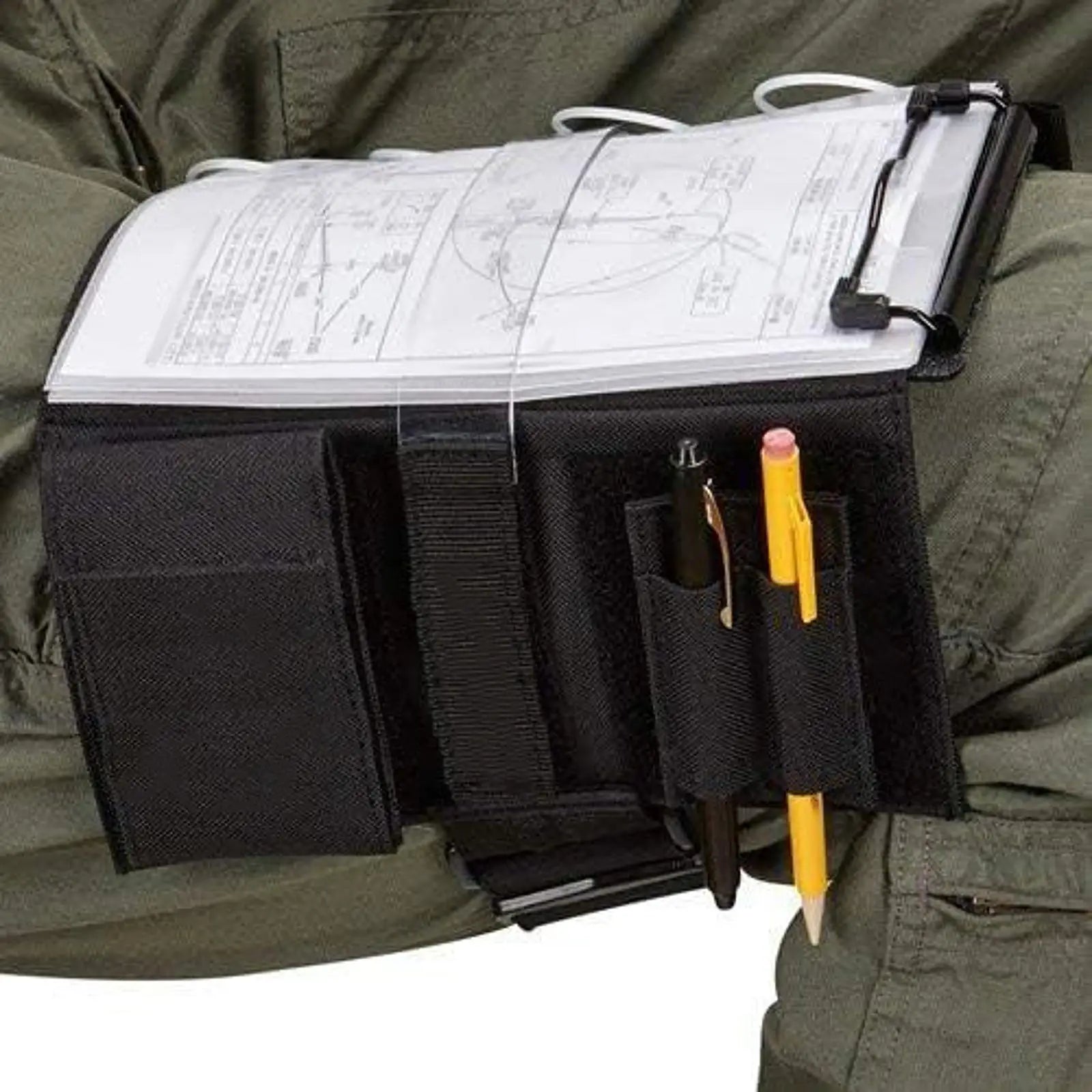 Prancheta de Perna para Piloto (Kneeboard Coxal) com Suporte para Anotações