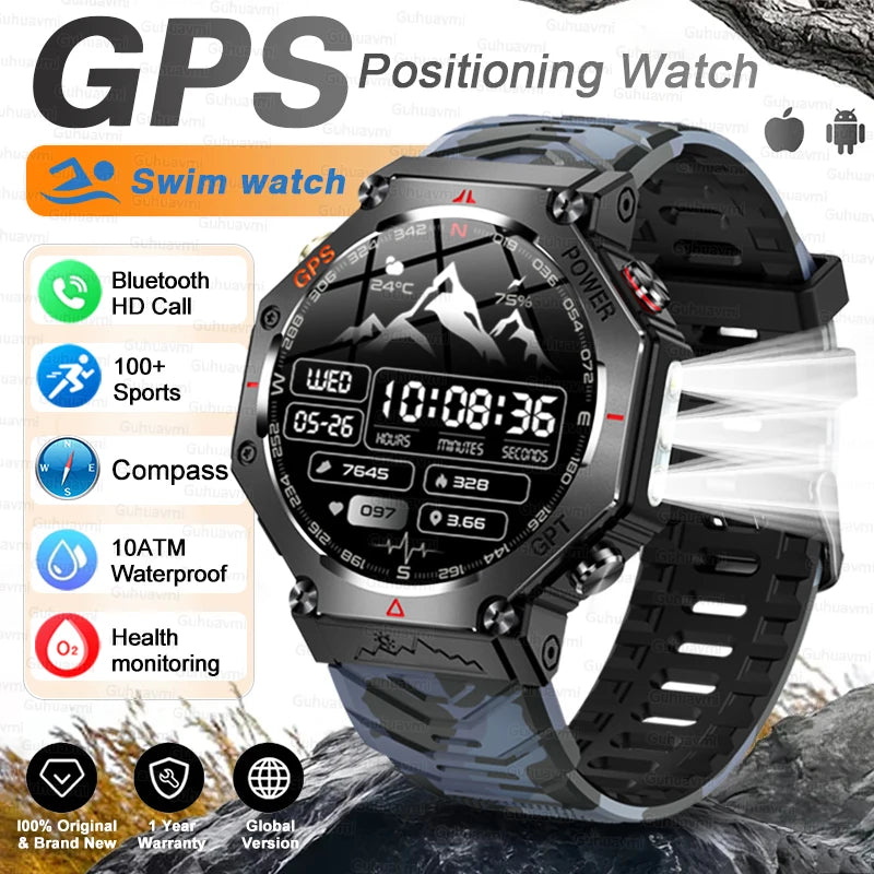 Smartwatch Militar T-Rex 3 Ultra GPS – Tela AMOLED, Bússola & Prova D'Água 10ATM