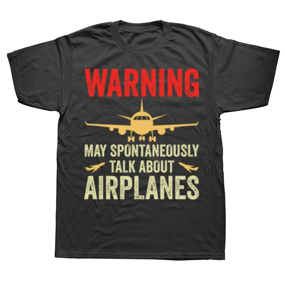 Camiseta Masculina Estampa Avião Vintage Algodão