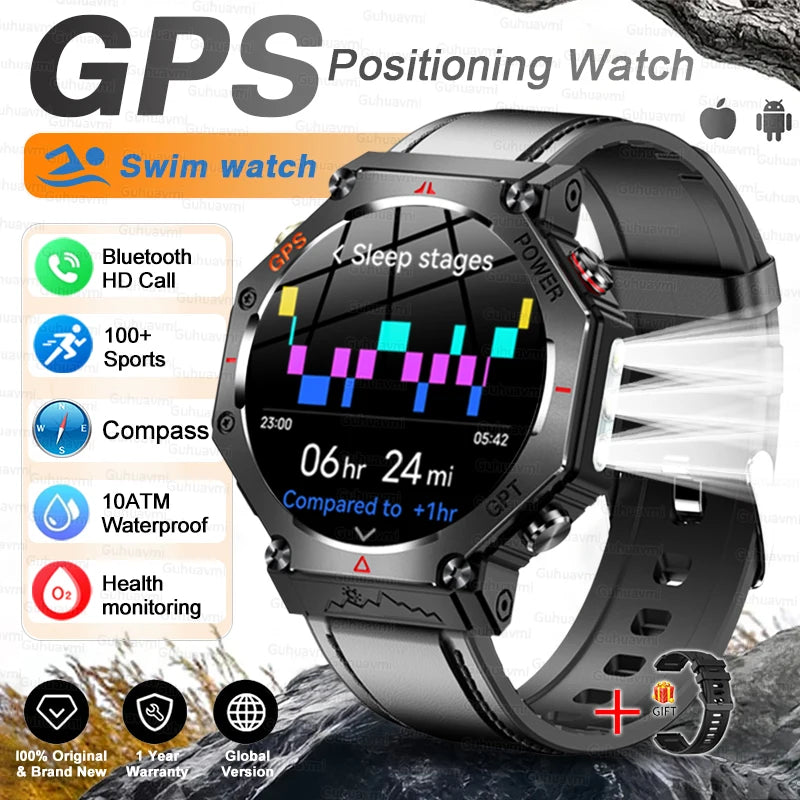 Smartwatch Militar T-Rex 3 Ultra GPS – Tela AMOLED, Bússola & Prova D'Água 10ATM