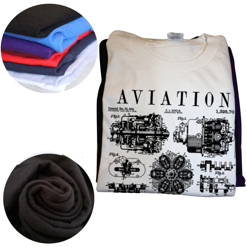 Camiseta Masculina Estampa Avião Vintage Algodão