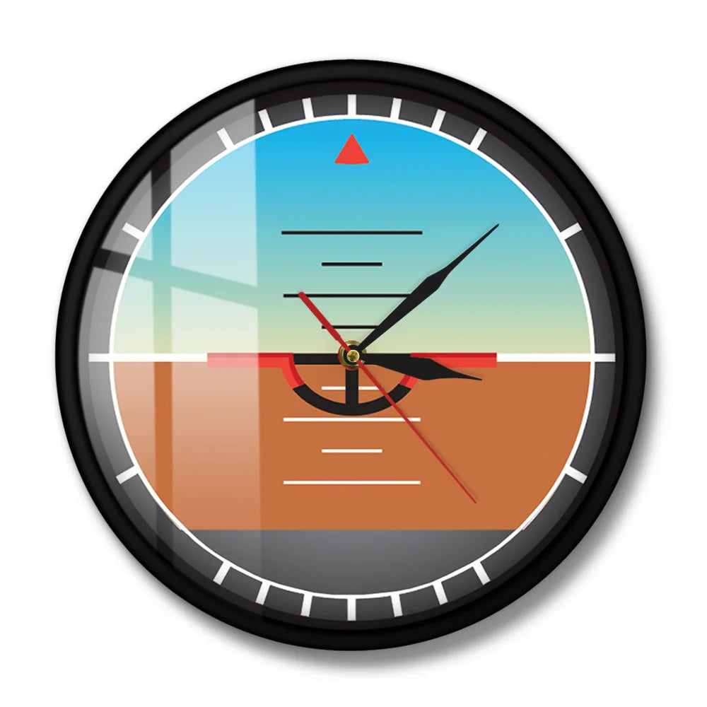 Relógio de Parede Indicador de Atitude Aviação (Horizonte Artificial)