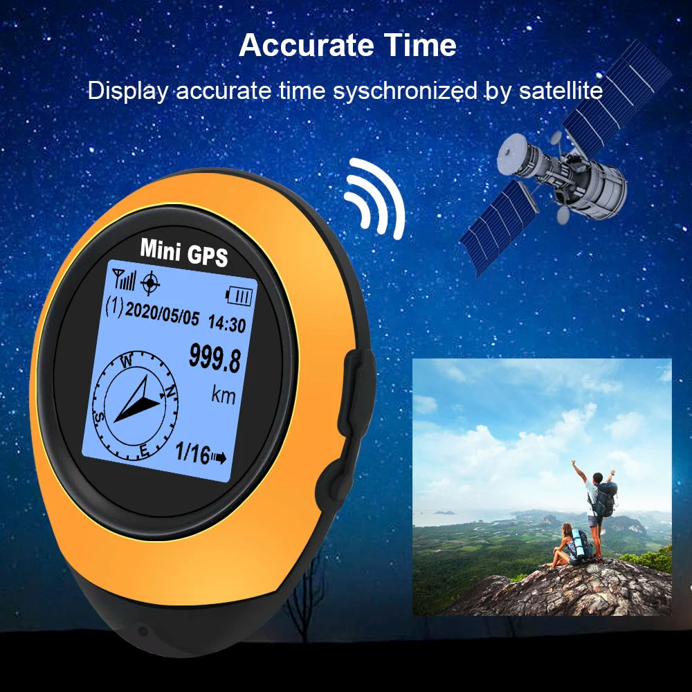 Mini GPS Portátil de Alta Precisão com Bússola e Altímetro
