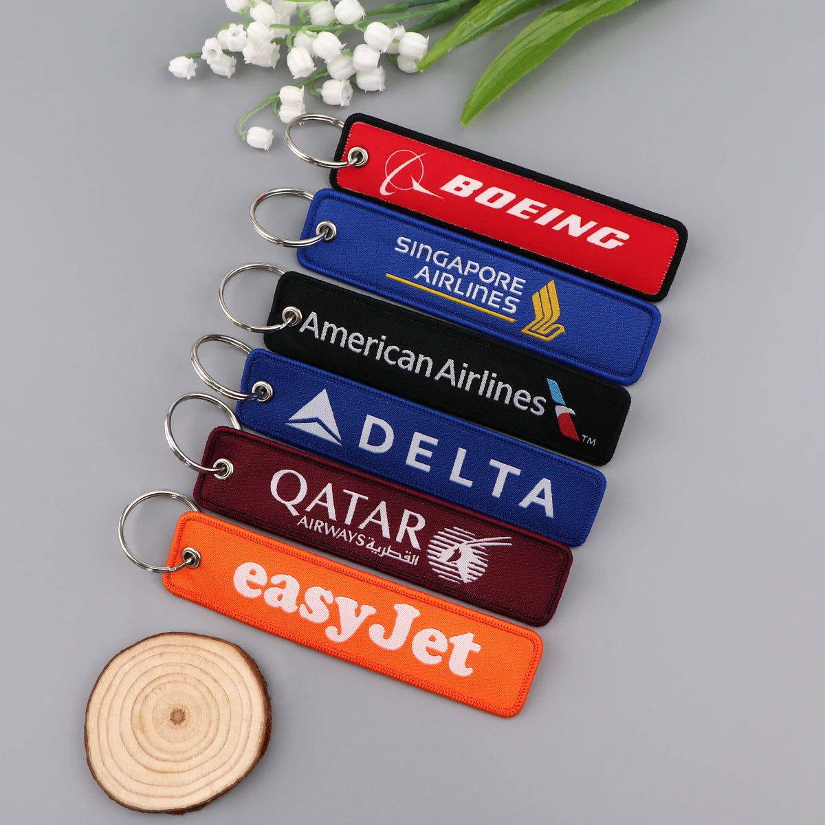 Chaveiro Bordado de Aviação – Frases e Companhias Aéreas
