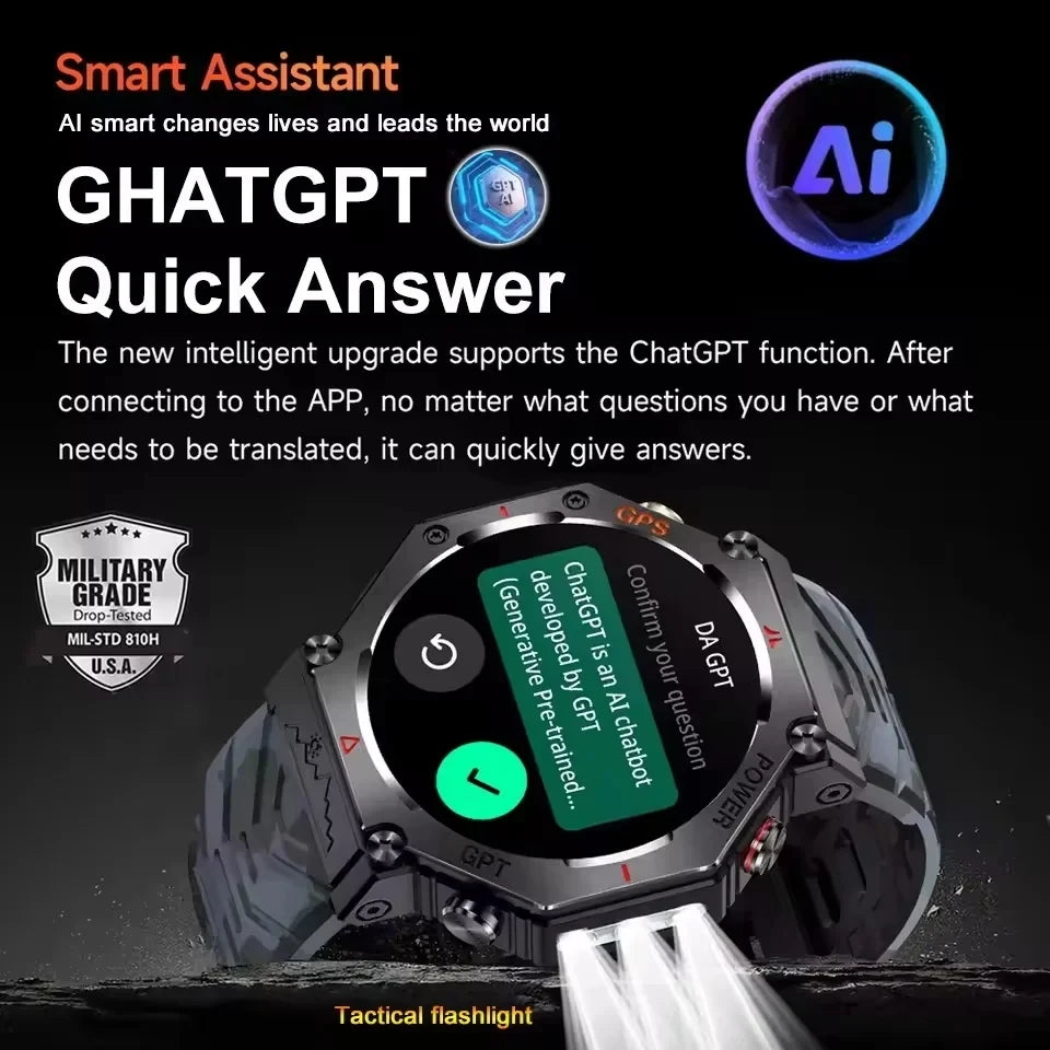 Smartwatch Militar T-Rex 3 Ultra GPS – Tela AMOLED, Bússola & Prova D'Água 10ATM