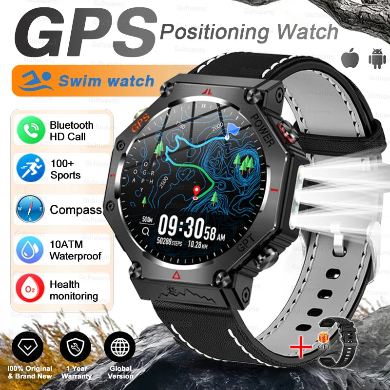 Smartwatch Militar T-Rex 3 Ultra GPS – Tela AMOLED, Bússola & Prova D'Água 10ATM