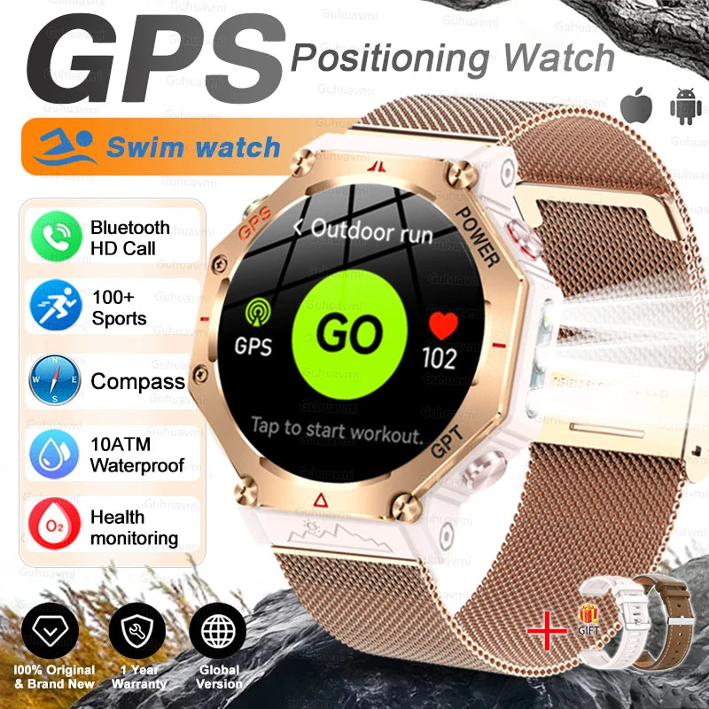 Smartwatch Militar T-Rex 3 Ultra GPS – Tela AMOLED, Bússola & Prova D'Água 10ATM
