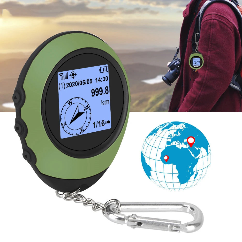 Mini GPS Portátil de Alta Precisão com Bússola e Altímetro