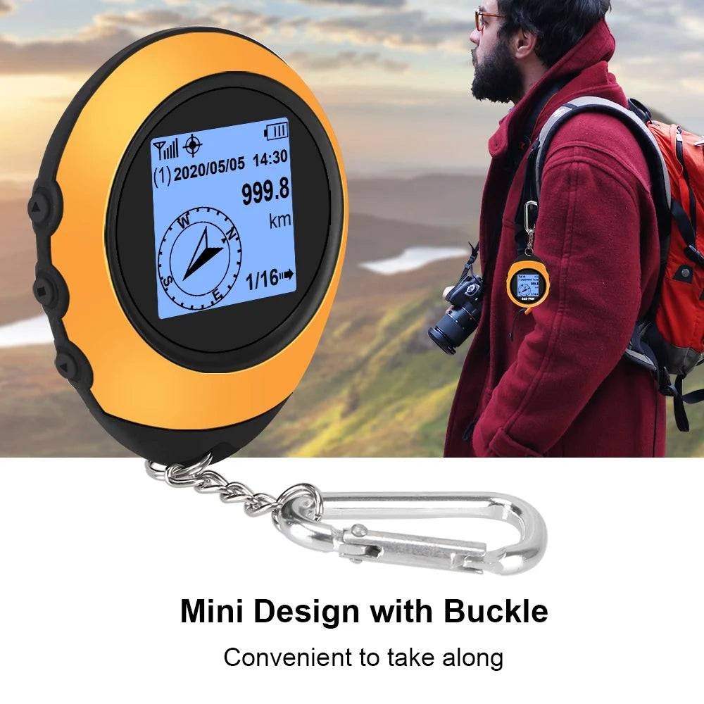 Mini GPS Portátil de Alta Precisão com Bússola e Altímetro