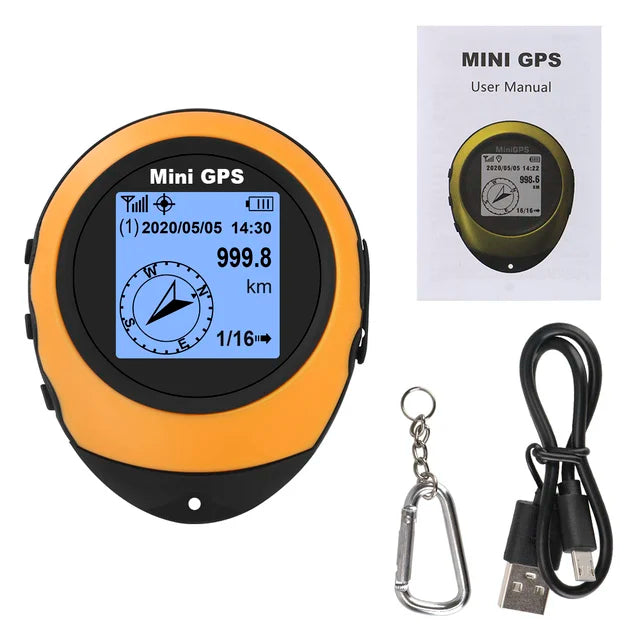 Mini GPS Portátil de Alta Precisão com Bússola e Altímetro