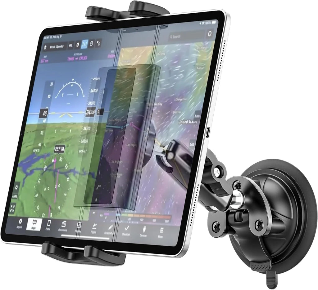 Suporte de Tablet com Ventosa e Braço Articulado para Cabine de Aviação