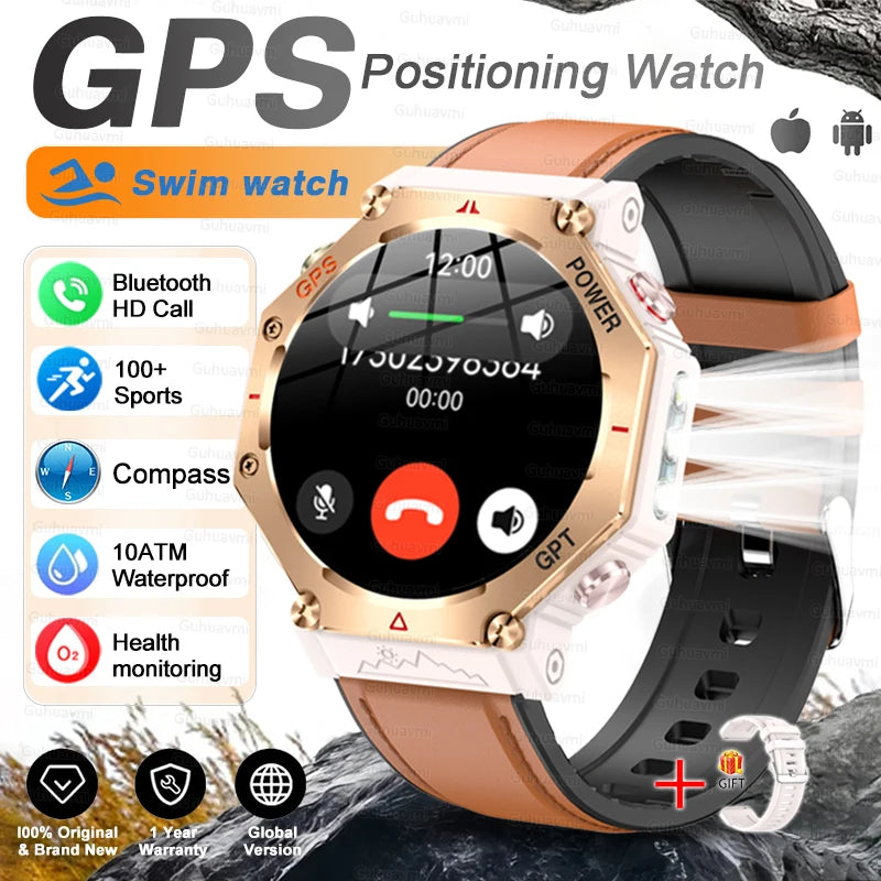 Smartwatch Militar T-Rex 3 Ultra GPS – Tela AMOLED, Bússola & Prova D'Água 10ATM