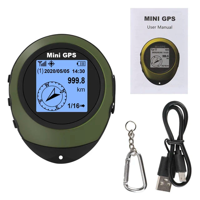 Mini GPS Portátil de Alta Precisão com Bússola e Altímetro