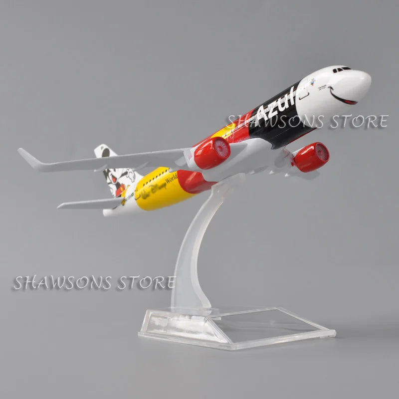 Miniatura de Avião Airbus A320 Azul Linhas Aéreas em Metal (16cm)