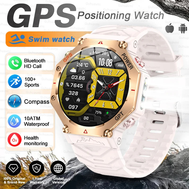 Smartwatch Militar T-Rex 3 Ultra GPS – Tela AMOLED, Bússola & Prova D'Água 10ATM